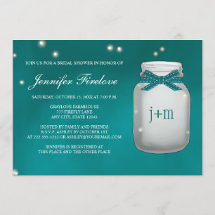 Invitation Fête de la mariée décorée d'un monogramme