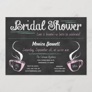 Invitation Fête de la mariée drôle de tableau de café