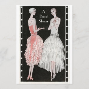 Invitation Fête de la mariée élégante d'ailerons des années