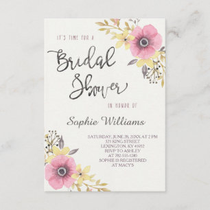 Invitation Fête de la mariée florale élégante