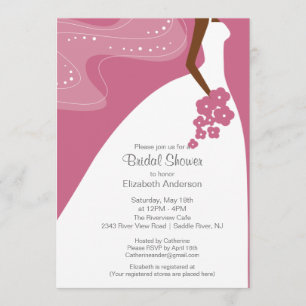 Invitation Fête de la mariée gracieuse de jeune mariée