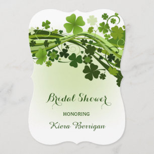 Invitation Fête de la mariée irlandaise de shamrock