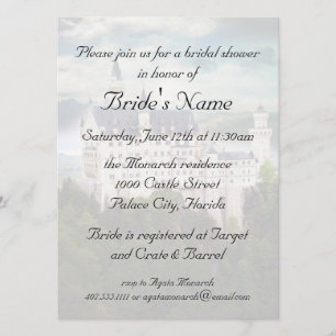Invitation Fête de la mariée, mariage orienté de château