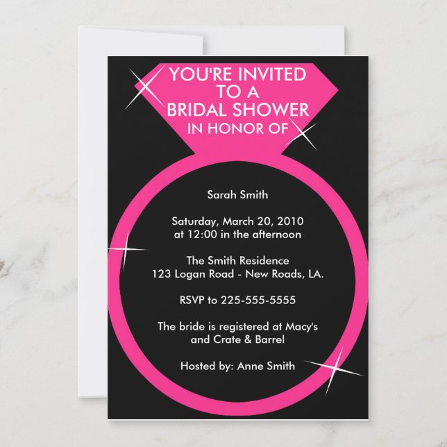 Invitation Fête de la mariée (meilleure récompense (Devant)