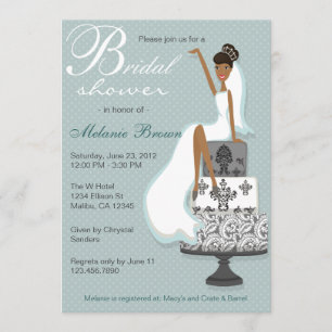 Invitation Fête de la mariée moderne turquoise chic de