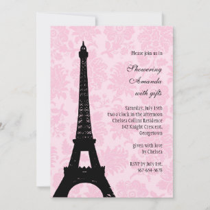 Invitation Fête de la mariée romantique de Paris