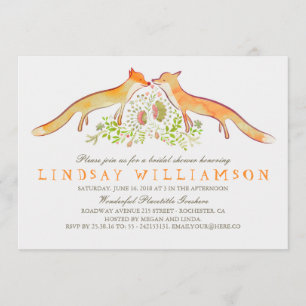 Invitation Fête de la mariée rustique de Fox de région boisée