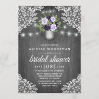 Fête de la mariée rustique florale pourpre de gris