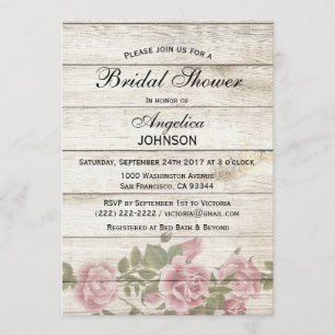 Invitation Fête de la mariée vintage chic rustique