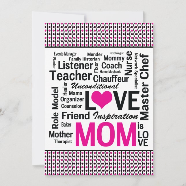 Invitation Fête de la mère - Fête des mères ou anniversaire d (Devant)