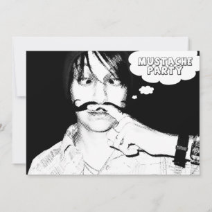 Invitation fête de la moustache : staches comiques