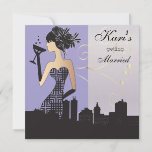 Invitation Fête de la nuit des filles - Lavande
