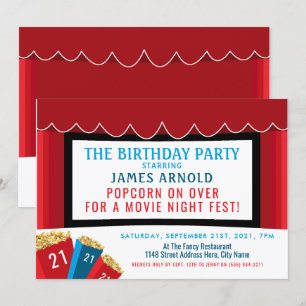 Invitation Fête de la nuit du cinéma Popcorn