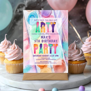 Invitation Fête de la peinture de la partie Arty Anniversaire