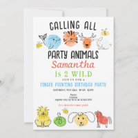 Fête de la peinture sur doigt Animaux Fête d'anniv