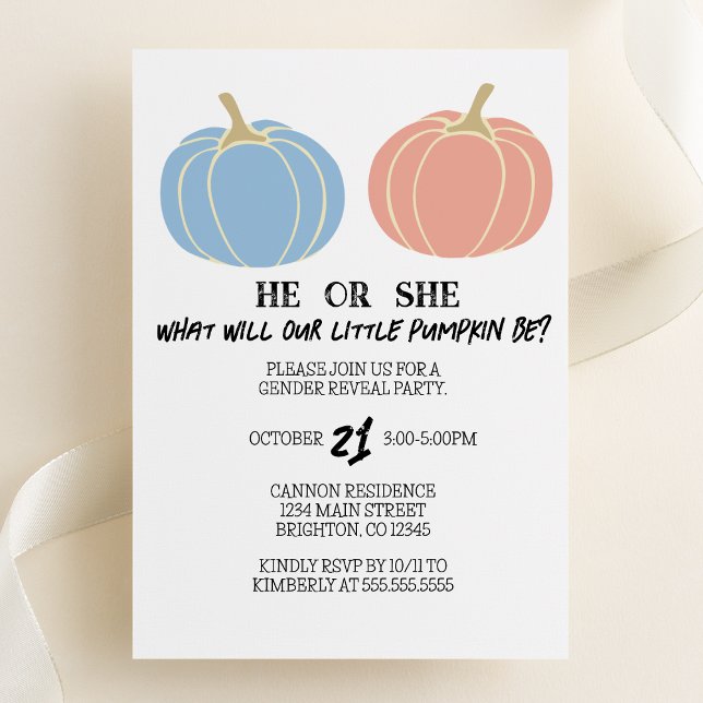 Invitation Fête de la petite Citrouille Halloween (Créateur téléchargé)