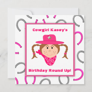 Invitation Fête de la petite fille Brunette Fête d'anniversai