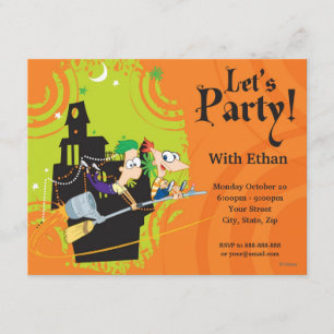 Invitation Fête de la phineas et Ferb Halloween