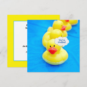 Invitation Fête de la piscine d'anniversaire avec des canards