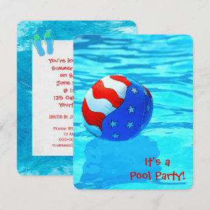 Invitation Fête de la piscine d'été