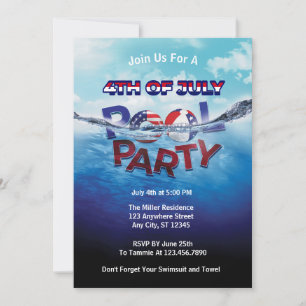 Invitation Fête de la piscine du 14 juillet