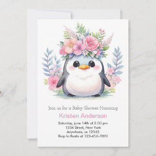 Invitation Fête de la princesse de Penguin : Baby shower de f