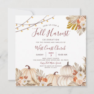 Invitation Fête de la récolte d'automne, fête d'automne, comm