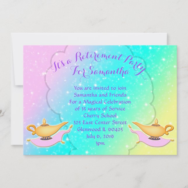 Invitation Fête de la Retraite des Mille et une nuits d'Arabi (Devant)