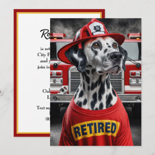 Invitation Fête de la retraite des pompiers avec Chien de Dal