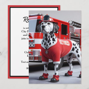 Invitation Fête de la retraite des pompiers avec Chien de Dal