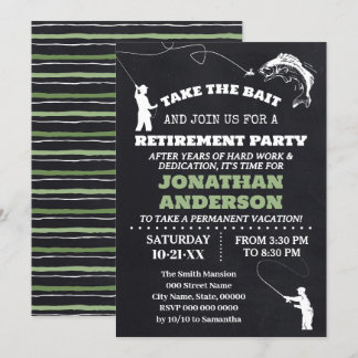 Invitation Fête de la retraite Pêche Parti de la retraite