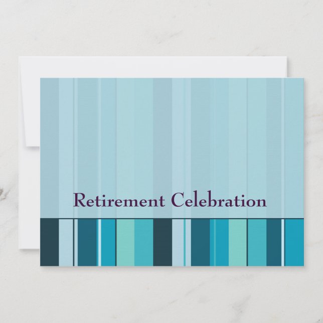 Invitation Fête de la retraite Royal Blue Stripes (Devant)
