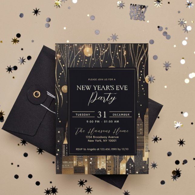 Invitation Fête de la Réveillon de la Nouvelle Année Urbaine  (Créateur téléchargé)