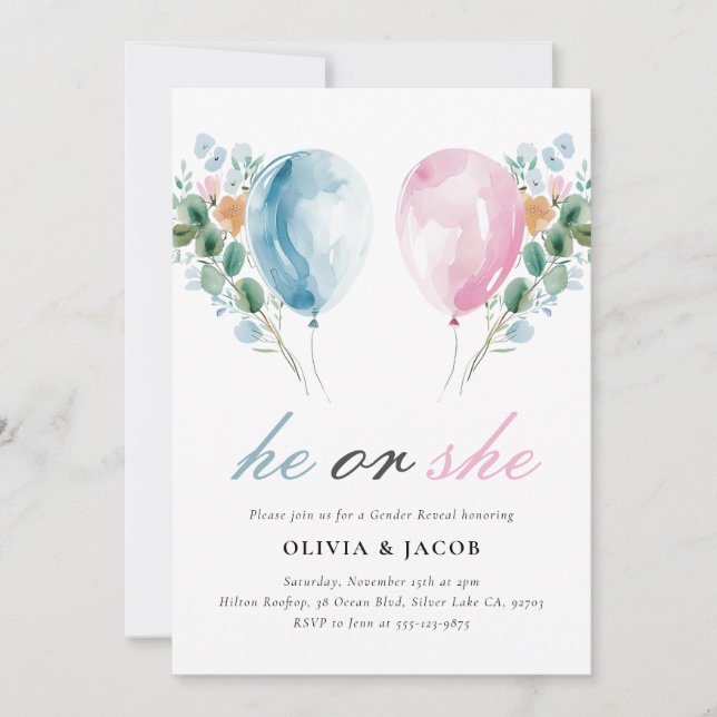 Invitation Fête de la révélation de genre (Devant)