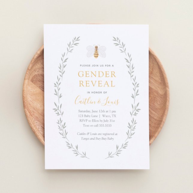Invitation Fête de la révélation du genre des abeilles (Créateur téléchargé)