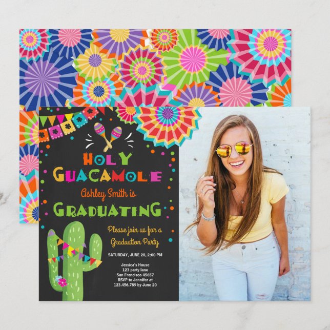 Invitation Fête de la Saint Guacamole Fiesta (Devant / Derrière)