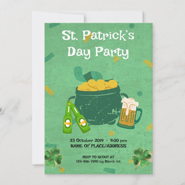 Invitation Fête de la Saint-Patrick (Devant)
