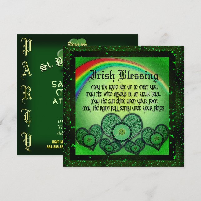 Invitation Fête de la Saint Patrick (Devant / Derrière)