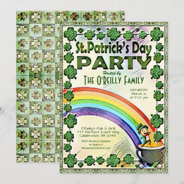 Invitation Fête de la Saint Patrick (Devant / Derrière)