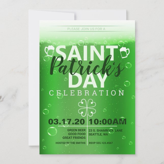 Invitation Fête de la Saint Patrick (Devant)