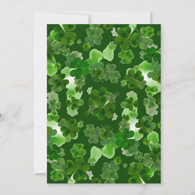 Invitation Fête de la Saint-Patrick au Trèfle Vert Élégant (Dos)