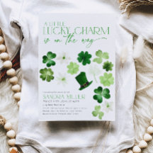 Fête de la Saint-Patrick Baby Shower Shamrock Vert