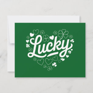 Invitation Fête de la Saint-Patrick Cœur Trèfle Chanceux Trèf