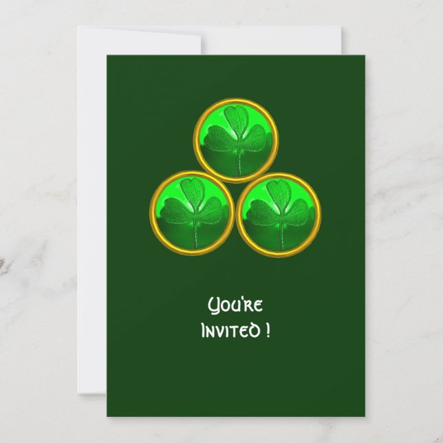 INVITATION FÊTE DE LA SAINT-PATRICK TRÉFLE TRINITÉ (Devant)