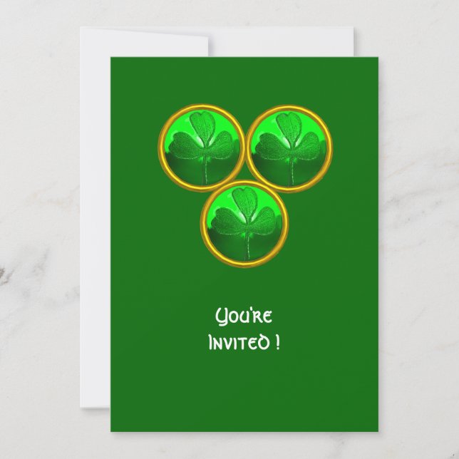 INVITATION FÊTE DE LA SAINT-PATRICK TRÉFLE TRINITÉ (Devant)
