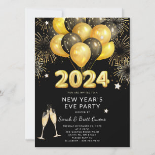Invitation Fête de la Saint Sylvestre 2023 Ballons d'or Firew