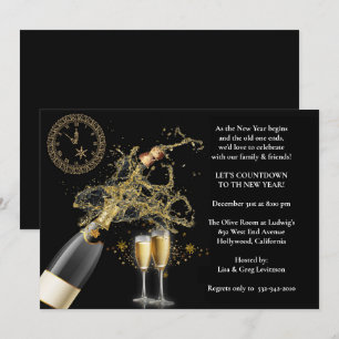 Invitation Fête de la Saint-Sylvestre de l'Élégante Champagne