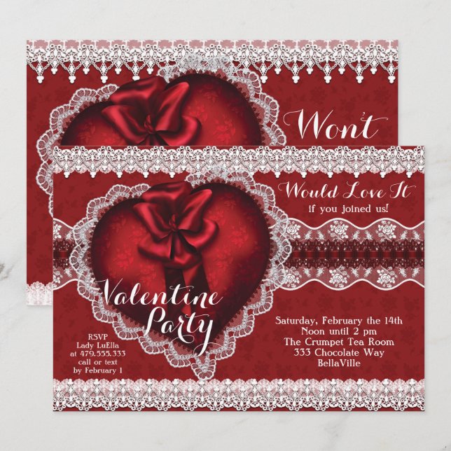 Invitation Fête de la Saint-Valentin (Devant / Derrière)