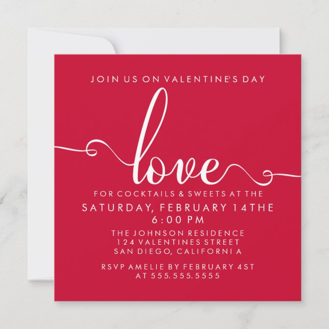 Invitation Fête de la Saint Valentin (Devant)