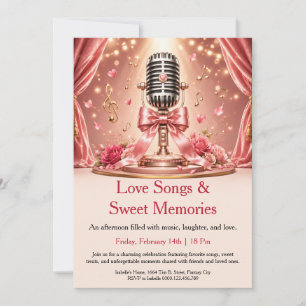 Invitation Fête de la Saint-Valentin avec des notes d'amour e